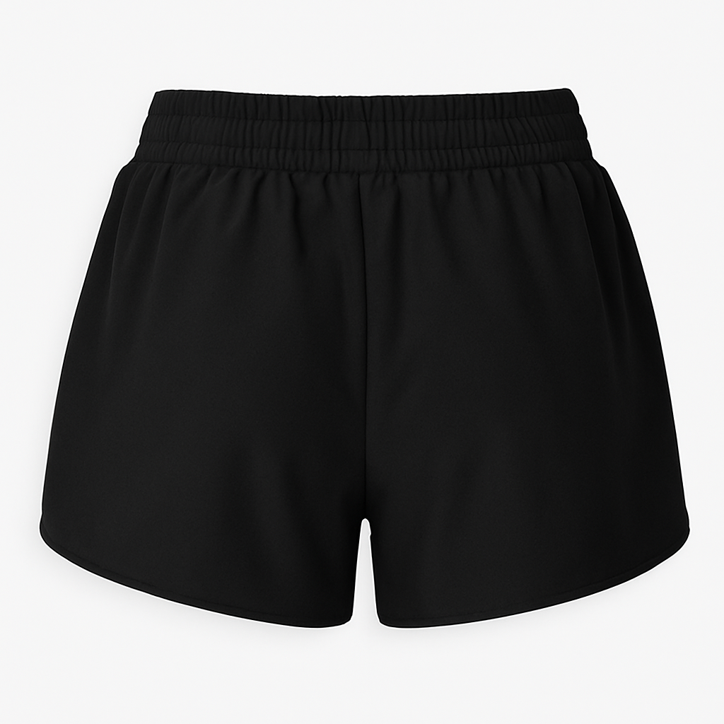 Black shorts on a white background
