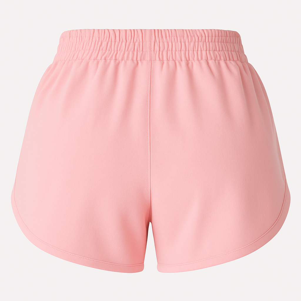 Back of Pink shorts on a white background