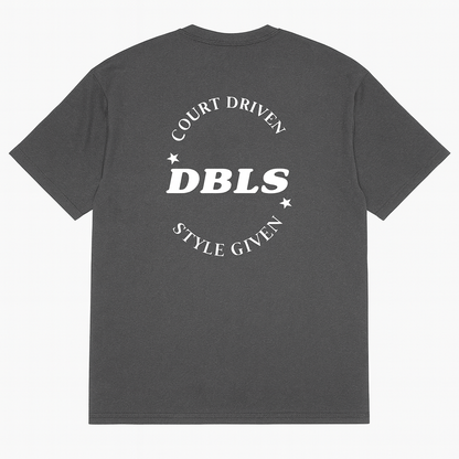 Grey shirt with court driven style given in S shape with DBLS in the middle