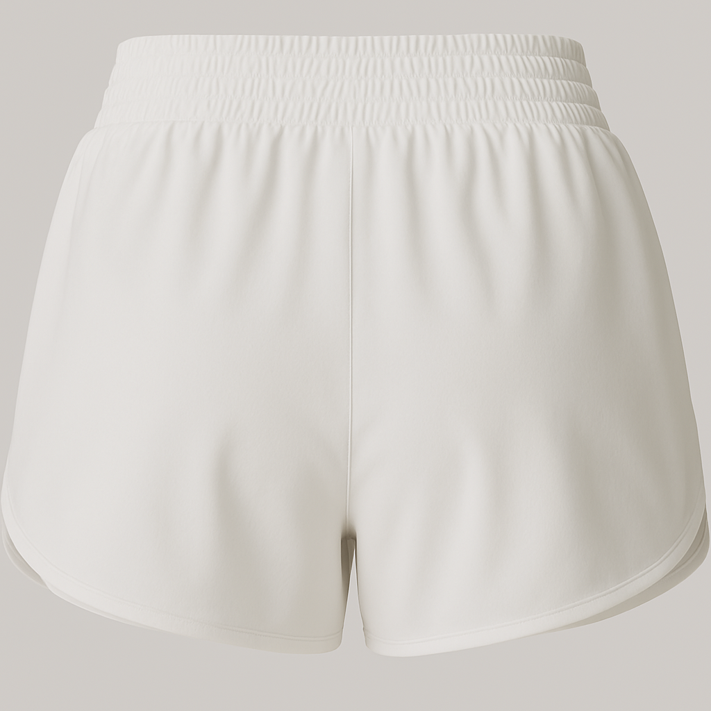 White shorts on a white background